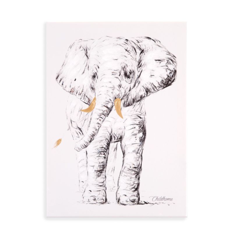Cuadro de pintura al óleo Elefante -decoración infantil - Childhome