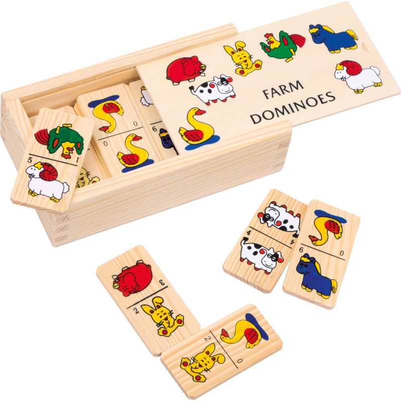 Dominó de madera Granja Pequeño - 28 piezas
