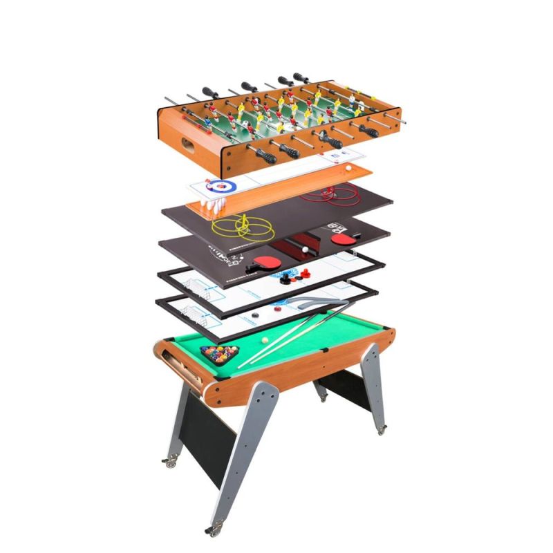 Mesa de Juego 8 en 1 Móvil LEAN Toys - Ping Pong, Billar, Bolos, Hockey y Más - imagen 2