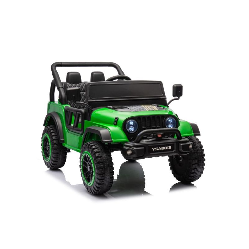 Coche Eléctrico Infantil 24V YSA8813 Verde con Control Remoto y Asiento de Ecocuero