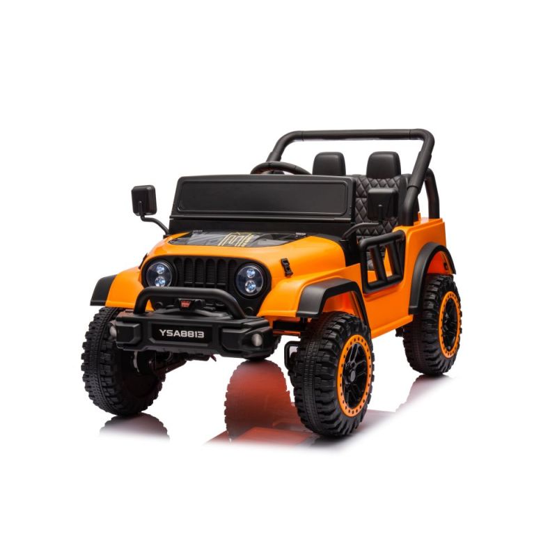 Coche Eléctrico Infantil 24V YSA8813 Naranja con Control Remoto y Asiento de Ecocuero
