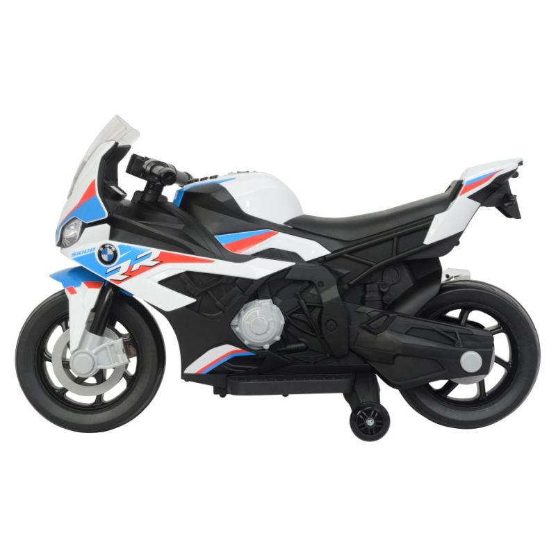 Moto Eléctrica para Niños BMW S1000RR 12V Color Blanco – Motor de 45W, Luces Frontales y Panel de Música - imagen 2