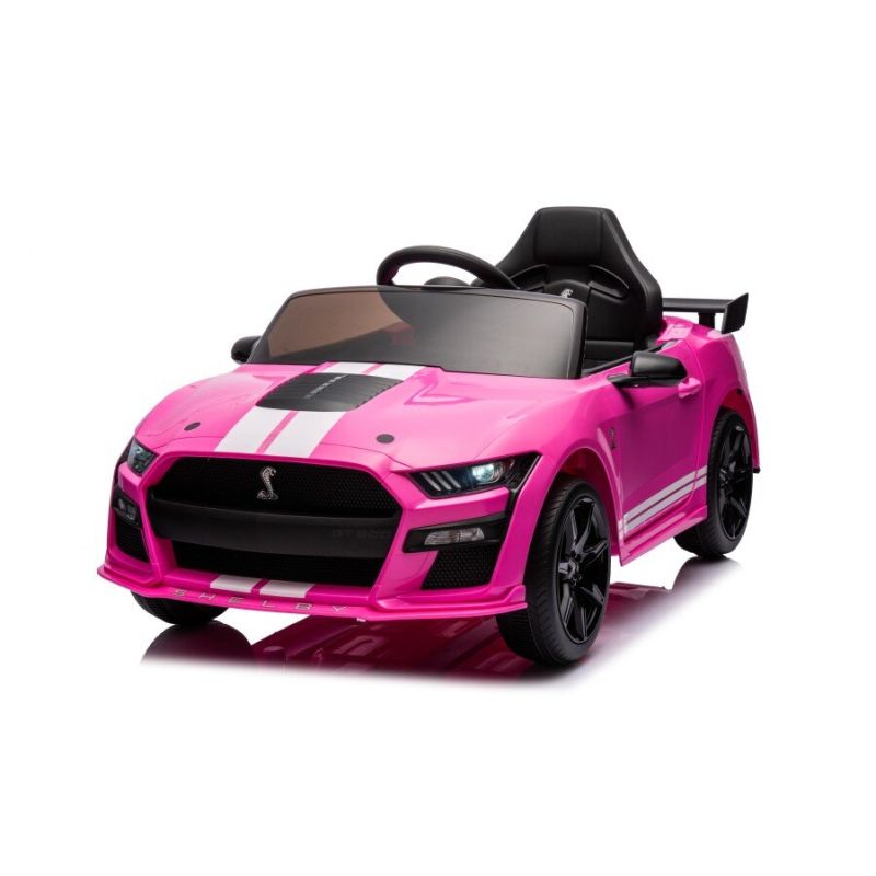 Coche Eléctrico para Niñas Ford Mustang GT500 Shelby Rosa con Control Remoto y Asientos de Ecopiel
