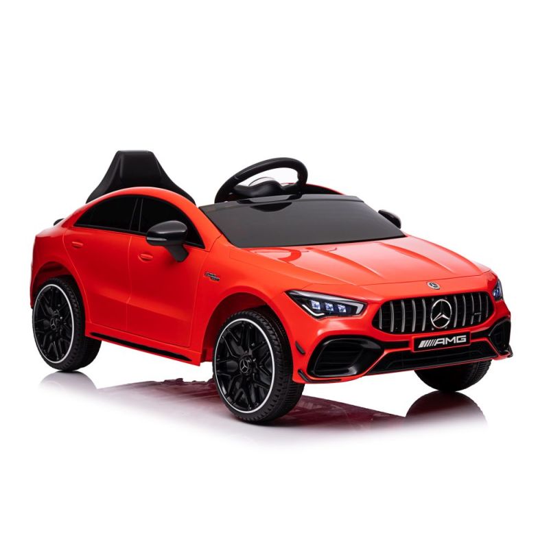 Coche Eléctrico Infantil Mercedes CLA 45s AMG 4x4 Rojo con Control Remoto y Asiento de Ecocuero