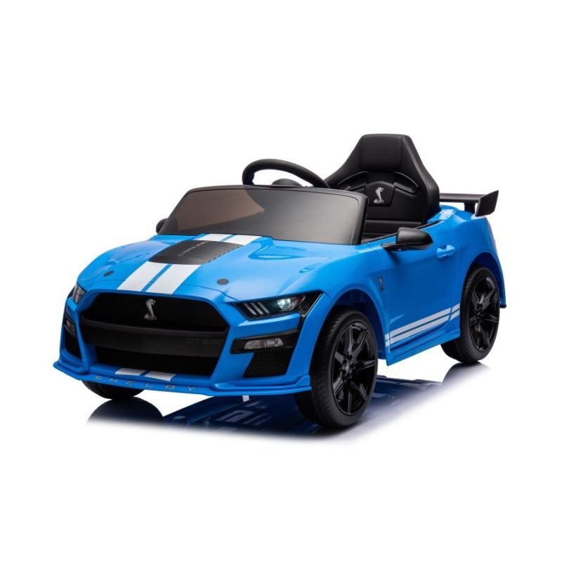 Coche Eléctrico para Niños Ford Mustang GT500 Shelby Azul con Control Remoto y Asientos de Ecopiel