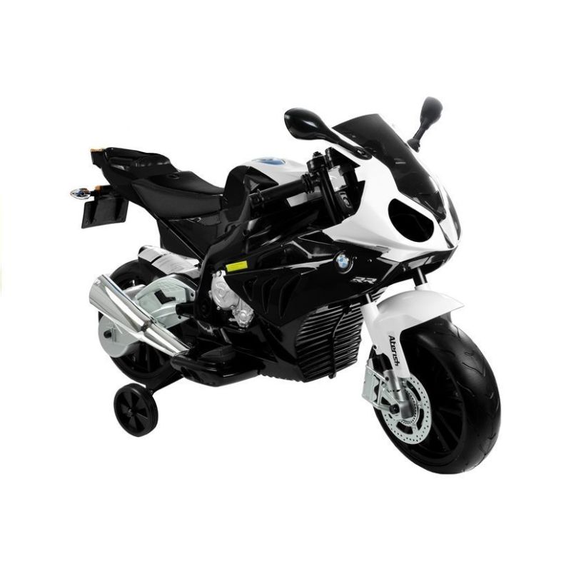 Moto Eléctrica para Niños BMW S1000RR 12V Color Negro – Asiento de Eco-Cuero, Ruedas EVA y Luces LED