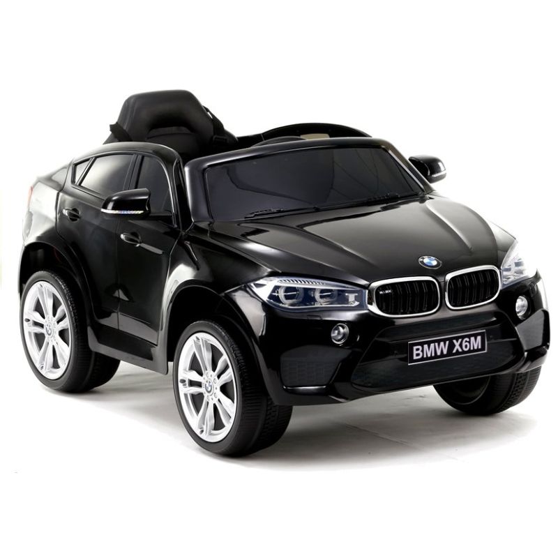 Coche Eléctrico Infantil BMW X6 Negro con Control Remoto y Asiento de Cuero