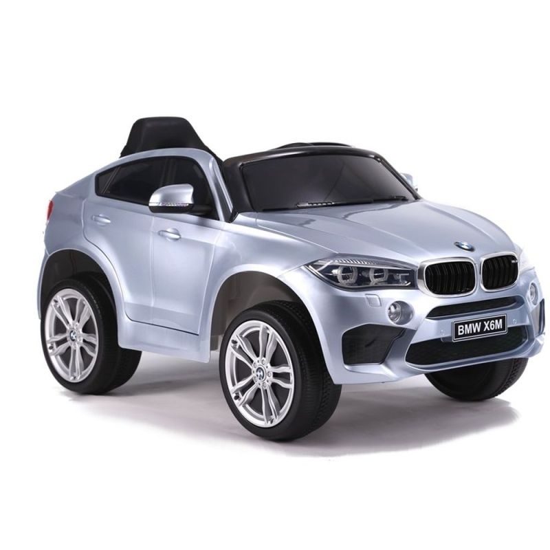 Coche Eléctrico para Niños BMW X6 Plateado con 2 Motores, 12V y Control Remoto