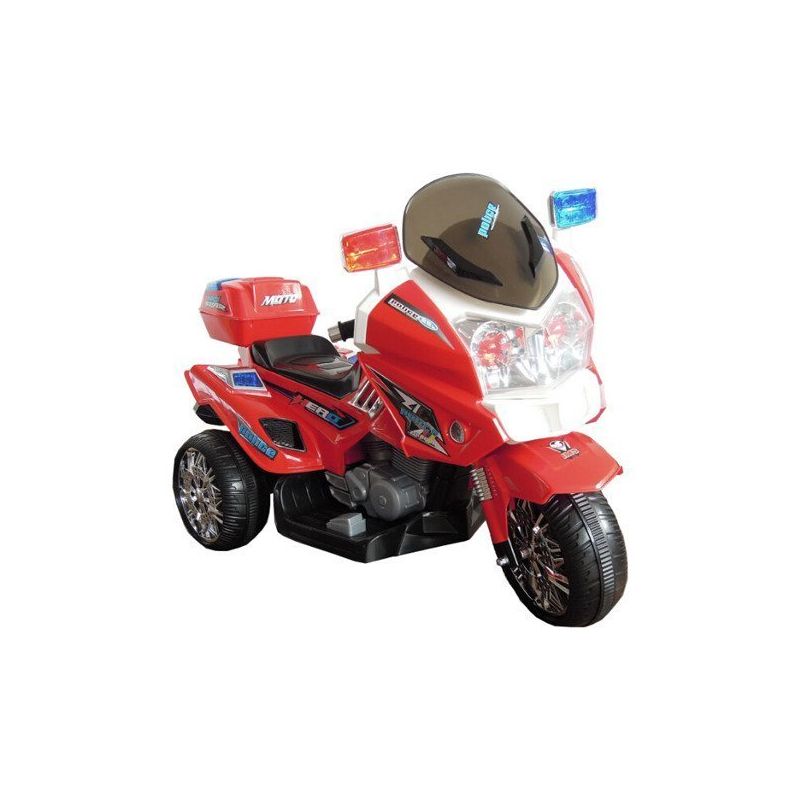 Moto Eléctrica Infantil de Policía CH815 Roja con Luces y Sonidos - 6V