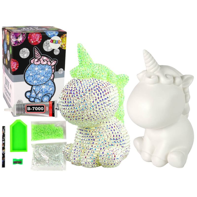 Kit Creativo DIY Unicornio con Diamantes y Cristales – Color Verde - imagen 2