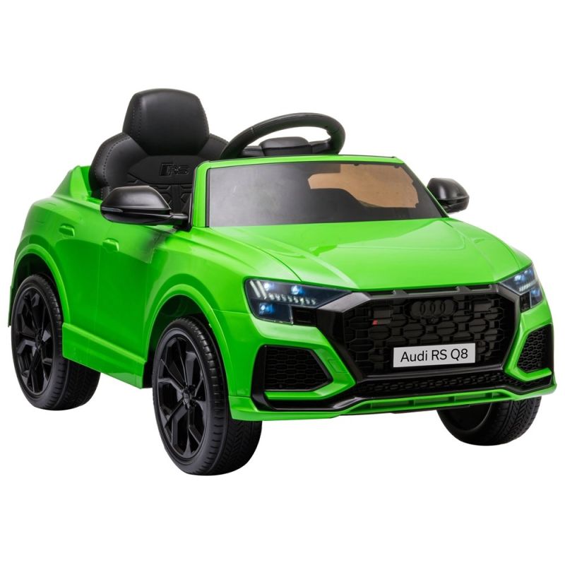 Coche Eléctrico Infantil Audi RS Q8 Verde con Control Remoto y Asiento de Ecocuero