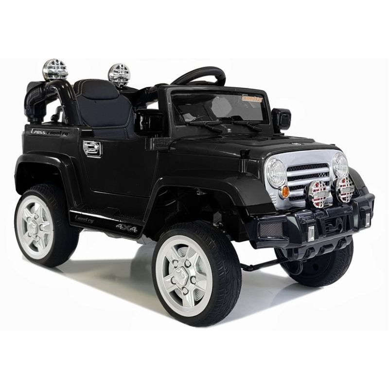 Coche Eléctrico para Niños Jeep JJ245 Negro con Control Remoto y Asiento de Ecopiel