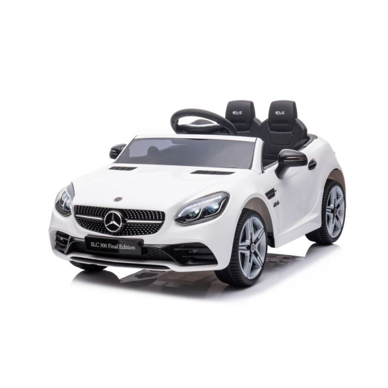 Coche Eléctrico Infantil Mercedes SLC 300 Blanco con Mando a Distancia y Asiento de Piel
