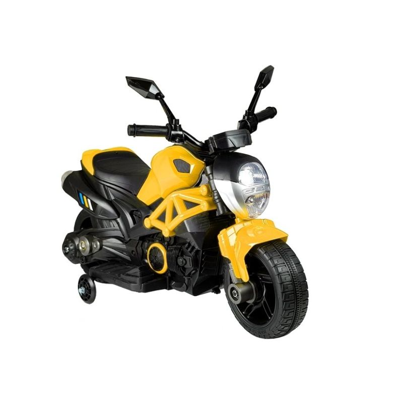 Moto Eléctrica Infantil GTM1188 con Luces y Función de Marcha Atrás - 6V-Amarillo