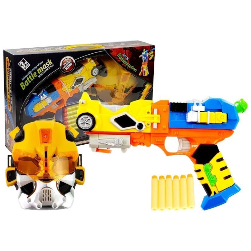 Pistola de Flechas de Espuma con Máscara y Función de Robot