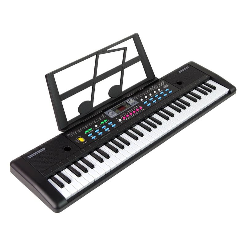 Teclado Infantil MQ-6112 con 61 Teclas, Micrófono y Atril