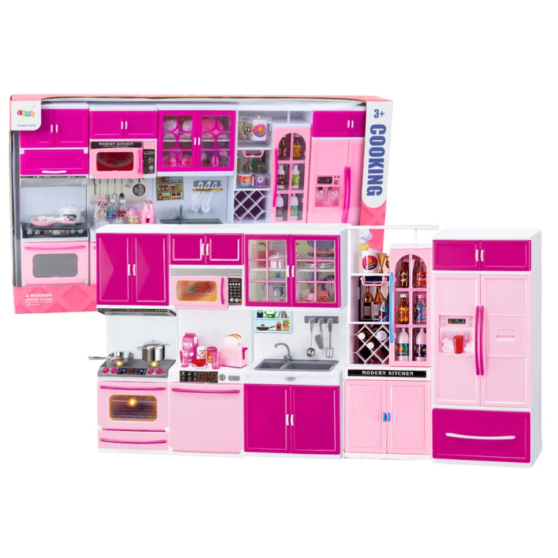Set de Muebles de Cocina Rosa para Muñecas con Electrodomésticos y Accesorios - imagen 2