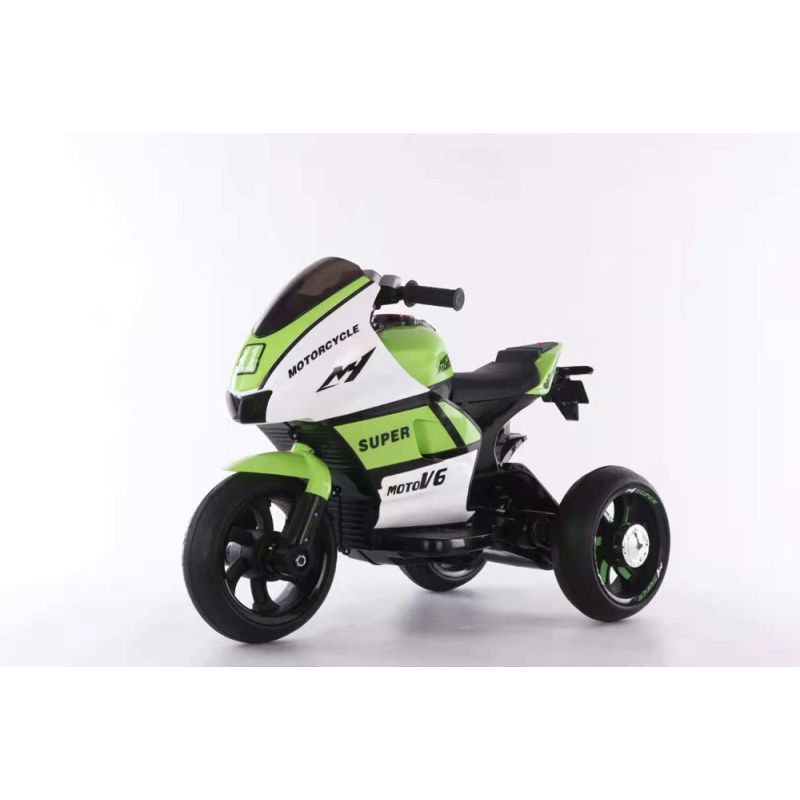 Moto Eléctrica para Niños HT-5188 12V Color  – Doble Motor de 35W, Luces LED y Panel de Música MP3-Verde