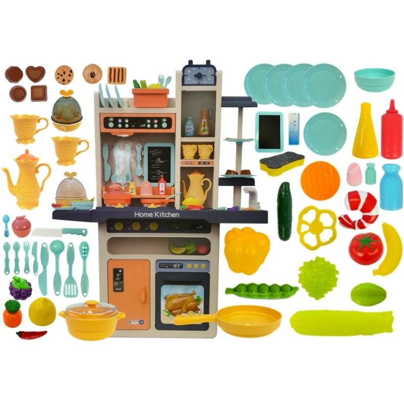 Cocina Infantil Naranja LEAN Toys - Set de Juguete con Accesorios