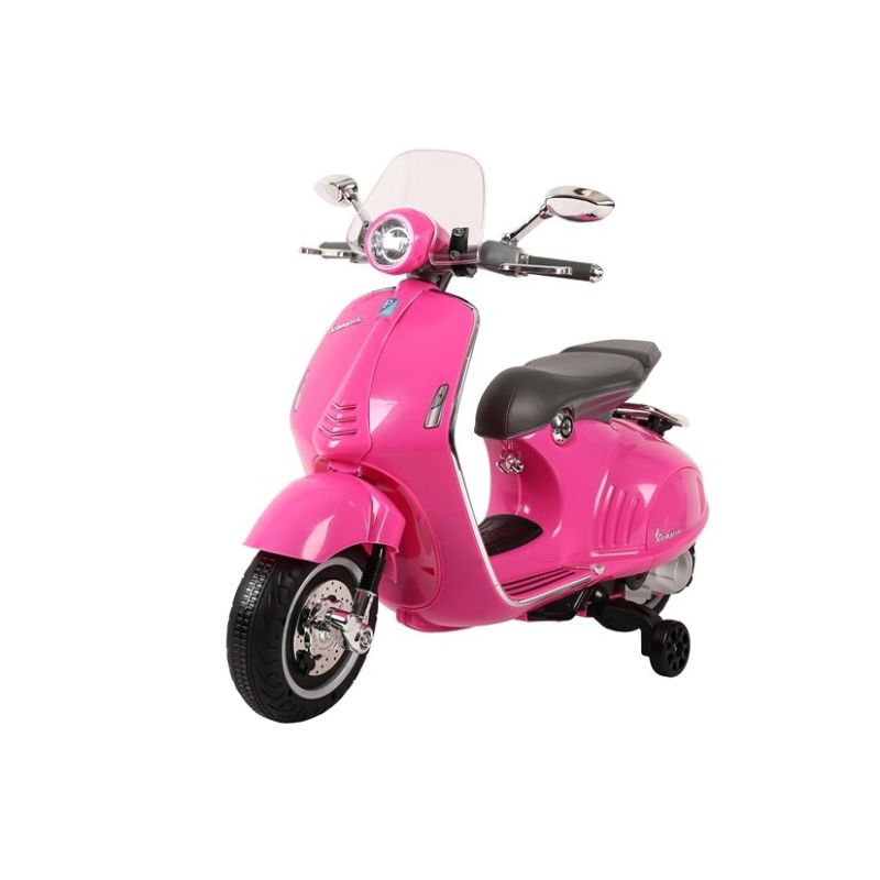 Scooter Eléctrico Infantil Vespa GTS 300 Rosa con Asiento de Piel y Luces LED
