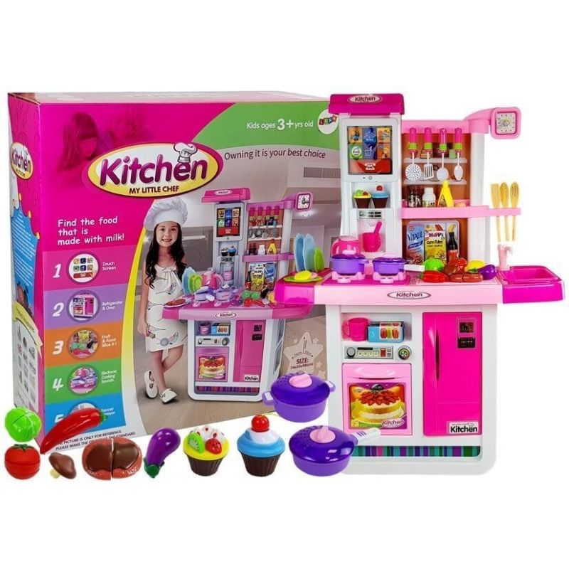 Cocina de Juguete Rosa con Agua, Luces, Sonidos y Accesorios