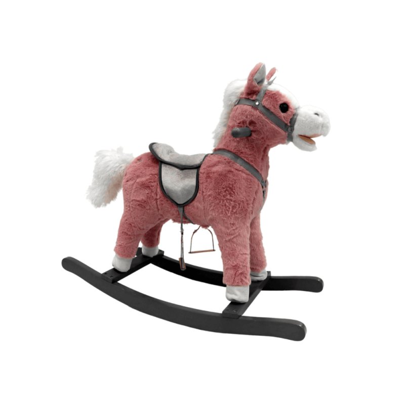 Caballito Balancín 74 cm Tonos Rosados con Estrellas Plateadas – LEAN Toys