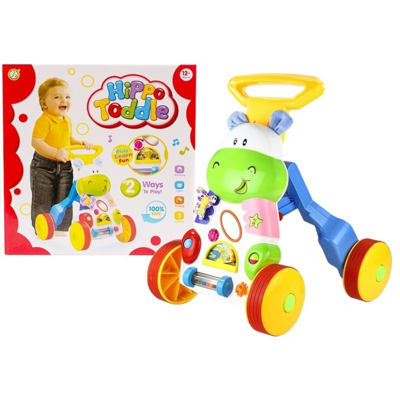 Andador para Bebés en Forma de Hipopótamo con Sonidos, Espejo y Texturas