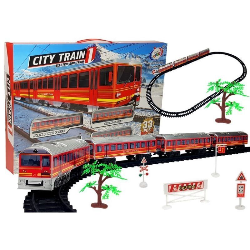 Set de Tren con Pistas y Accesorios, 33 Piezas – Tren a Batería con Efectos de Luz y Sonido - imagen 2