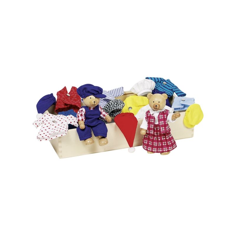 Familia oso, caja con ropa, Benna & Bennoh , 8 trajes completos