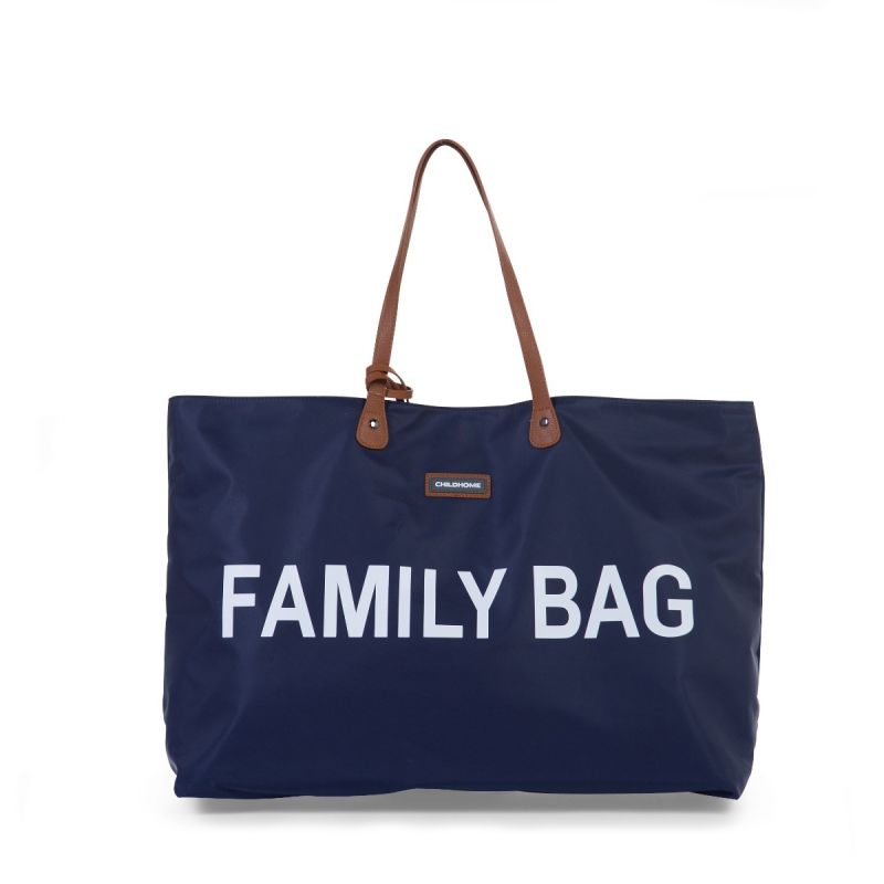 Bolso familiar azul marino con letras blancas de Childhome