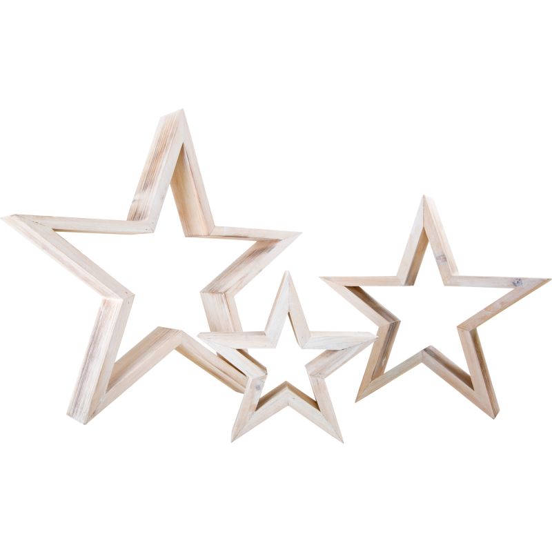Figura decorativa Estrellas de madera Blancas - imagen 7