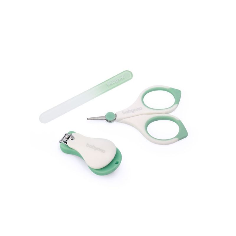 Set de Cuidado de Uñas BabyOno  - Completo y Seguro para Bebés-Menta