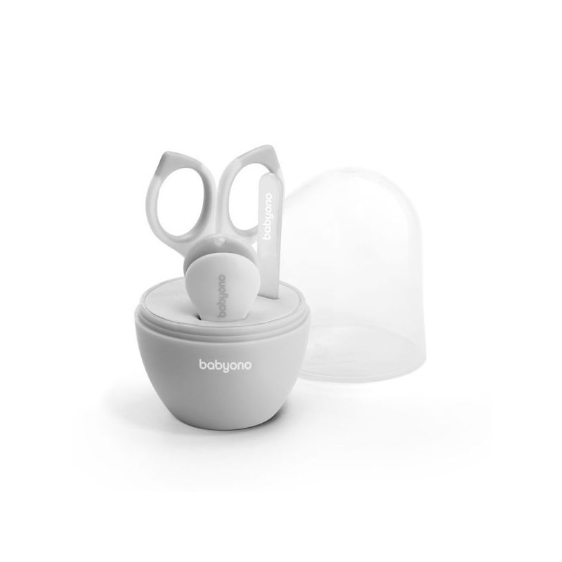 Set de Cuidado de Uñas BabyOno  - Completo y Seguro para Bebés-Gris