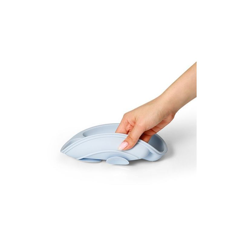Plato de Silicona con Ventosa - Seguridad y Comodidad para la Alimentación del Bebé-Azul