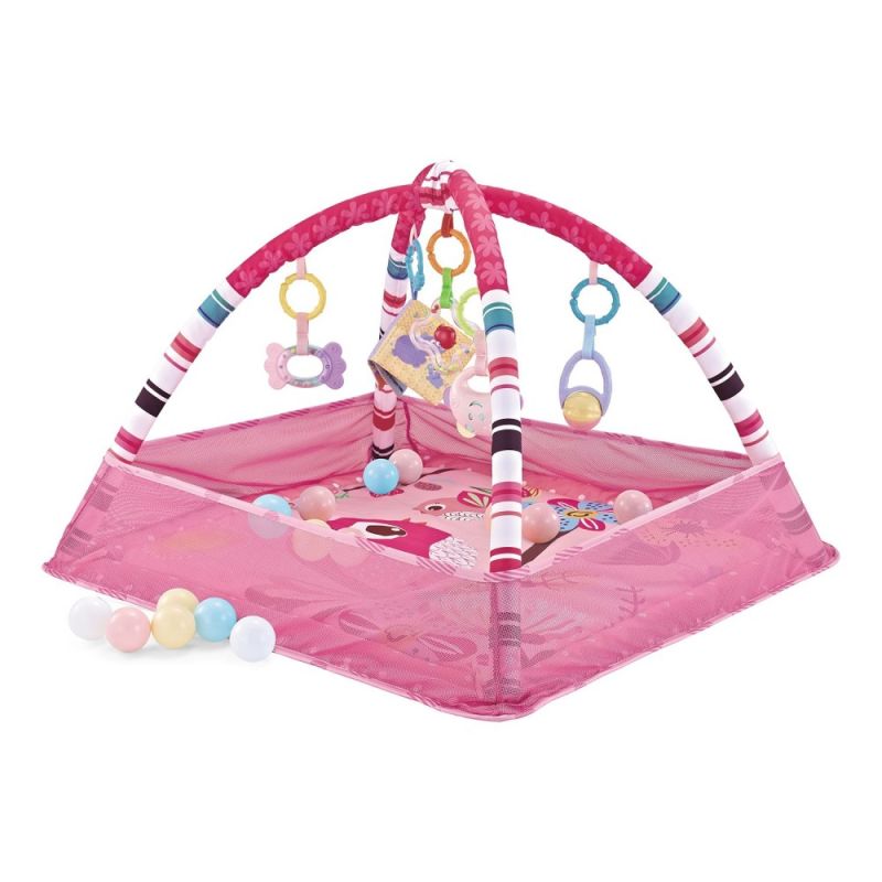 Manta de Juegos y Parque de bolas Pink Birds Kikkaboo, incluye 18 bolas