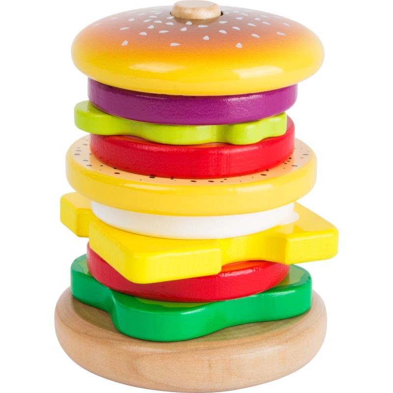 Hamburguesa para Apilar- Juguete de madera - 10 piezas