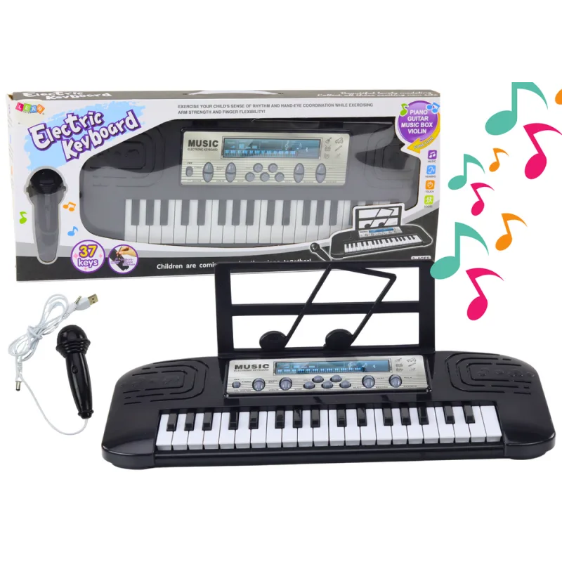 Piano Eléctrico Infantil con Micrófono y Soporte