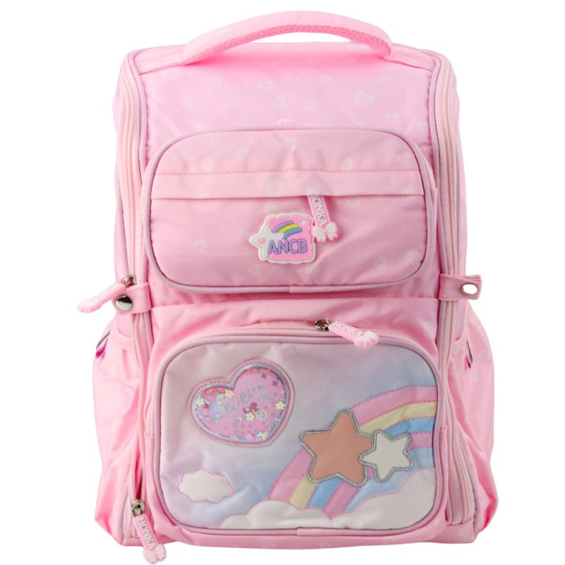 Mochila Escolar Unicornio con Correa Pecho Rosa 20L
