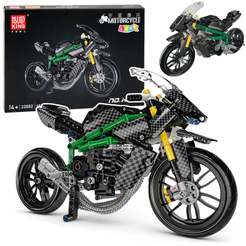Moto de Carreras Construcción 656 Piezas Color Negro