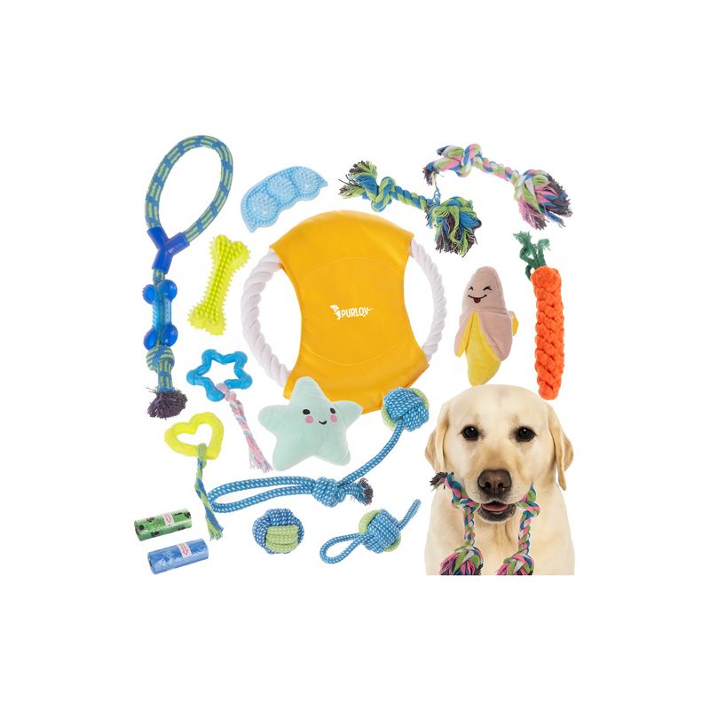 Juguete para Perros Purlov, Set 16 en 1 para Mascotas