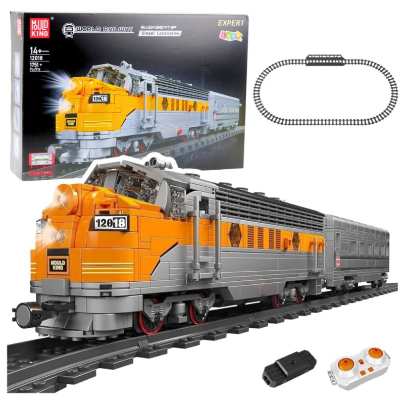 Set tren pasajeros RC Lean Toys · 1751 piezas · gris y amarillo · +14 años