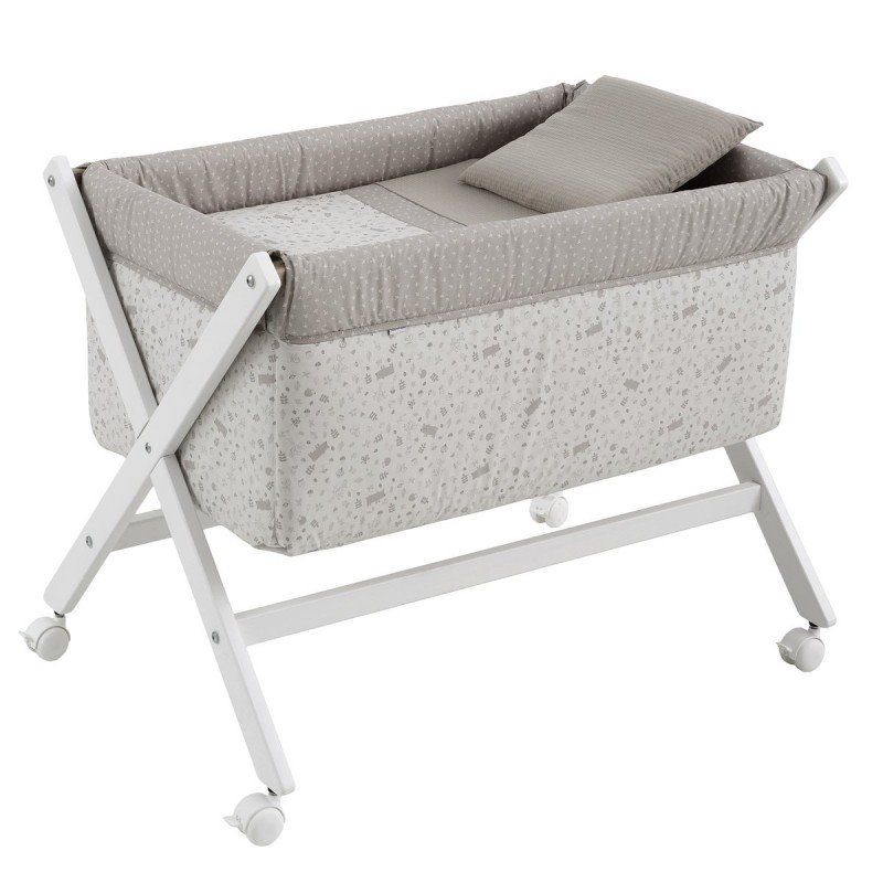 Minicuna Tijera Madera Abete Beige/bco 55x87x74 Cm - Cambrass
