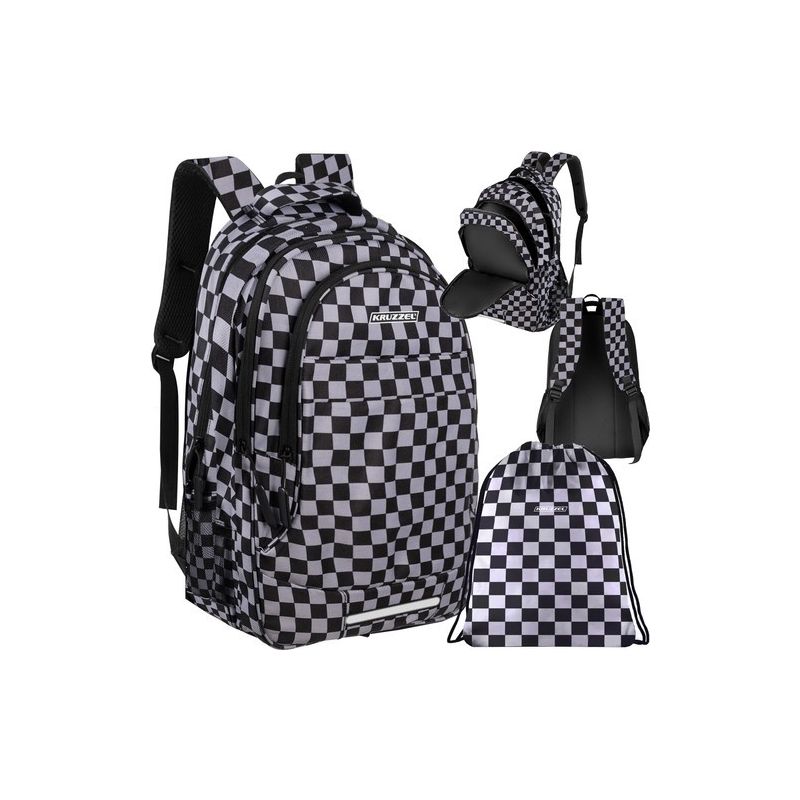 Mochila 30L Checkerboard Kruzzel - Mochila de Diseño para Bebé