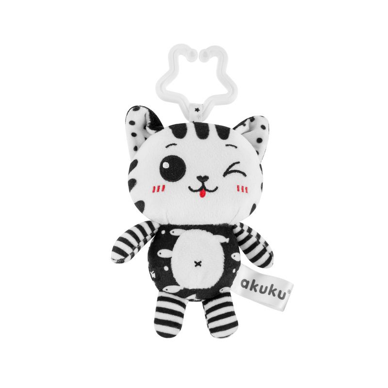 Colgante de Peluche Gato Blanco y Negro Akuku para Bebés