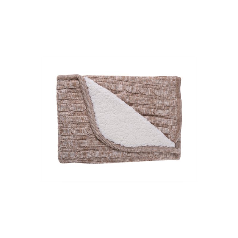 Manta de punto sherpa Kikkaboo Beige melange para bebé