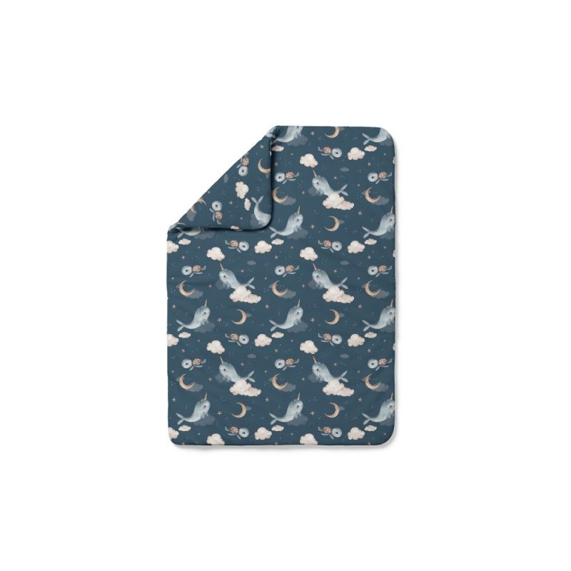 Edredón de bambú para bebé Ballenas 100x75 cm – Azul marino