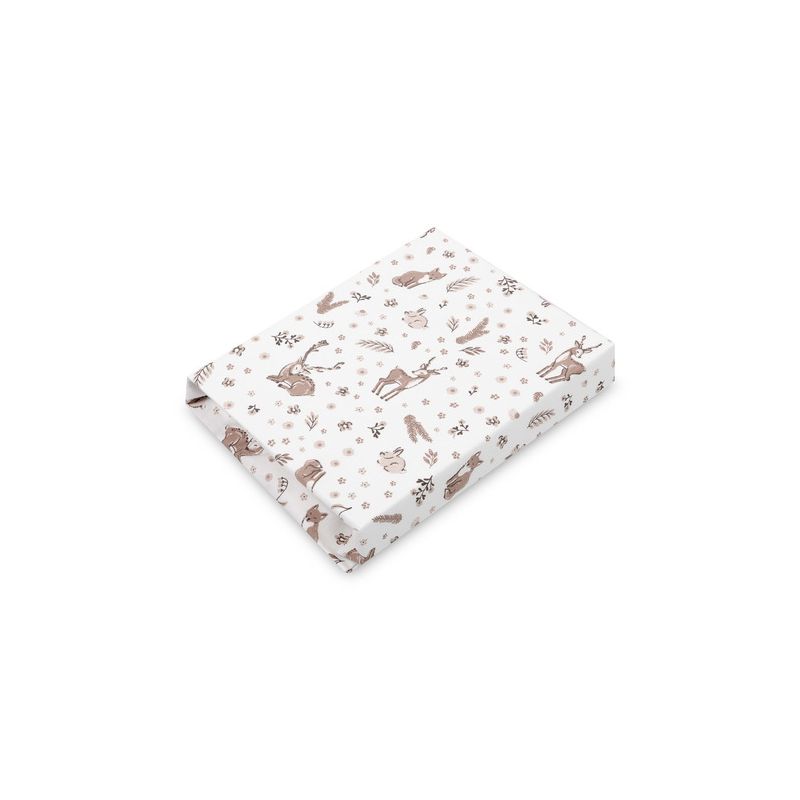 Sábana Ajustable para Cuna de Algodón Bebé Bosque Beige Sensillo