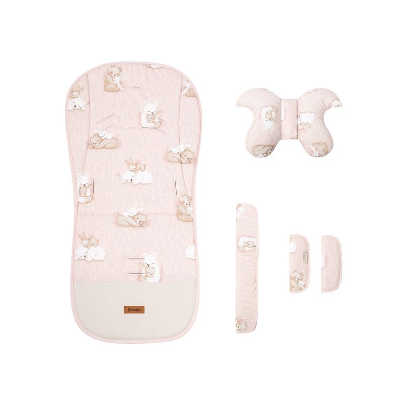 Set Deluxe Silla de Paseo Muselina Oso y Conejo: Colchoneta, Cojín y Fundas Sensillo