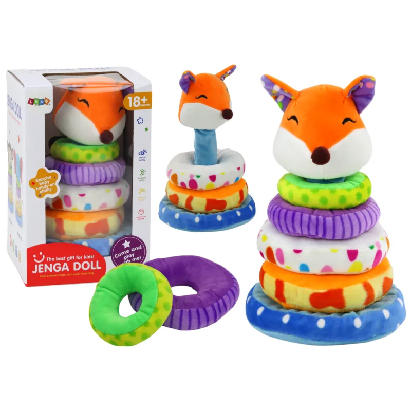 Piramide de Peluche Zorro Educativa Colorida 27 cm