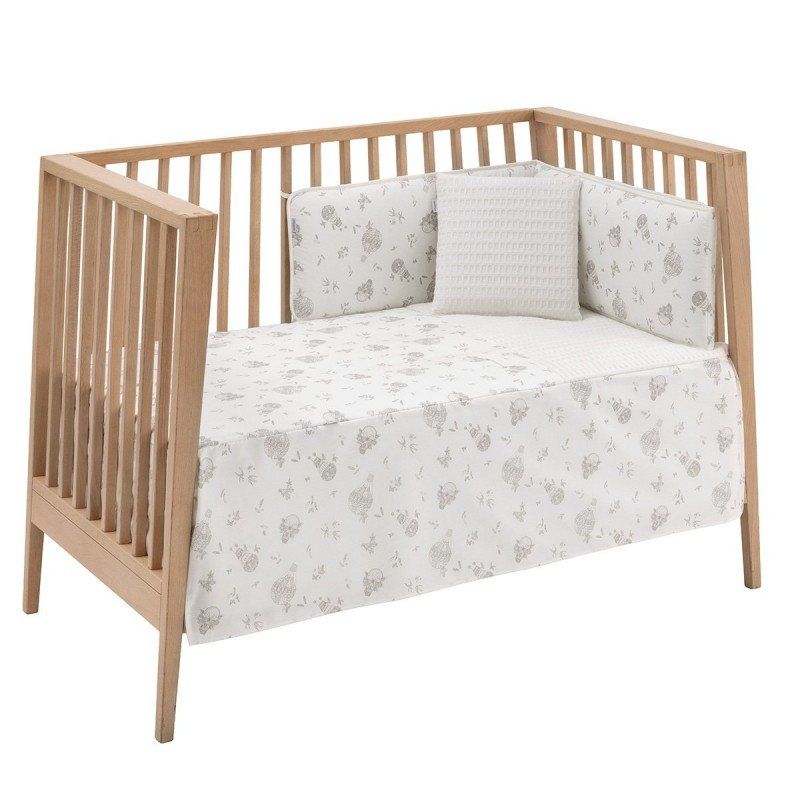 Jgo 2 Pcs.colcha I-v. Cuna 60 Globe Crudo 60x120x3 Cm - Cambrass